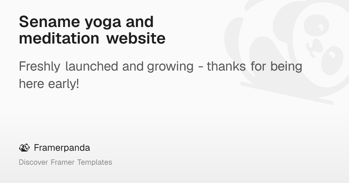 Sename yoga and meditation website – Framerpanda