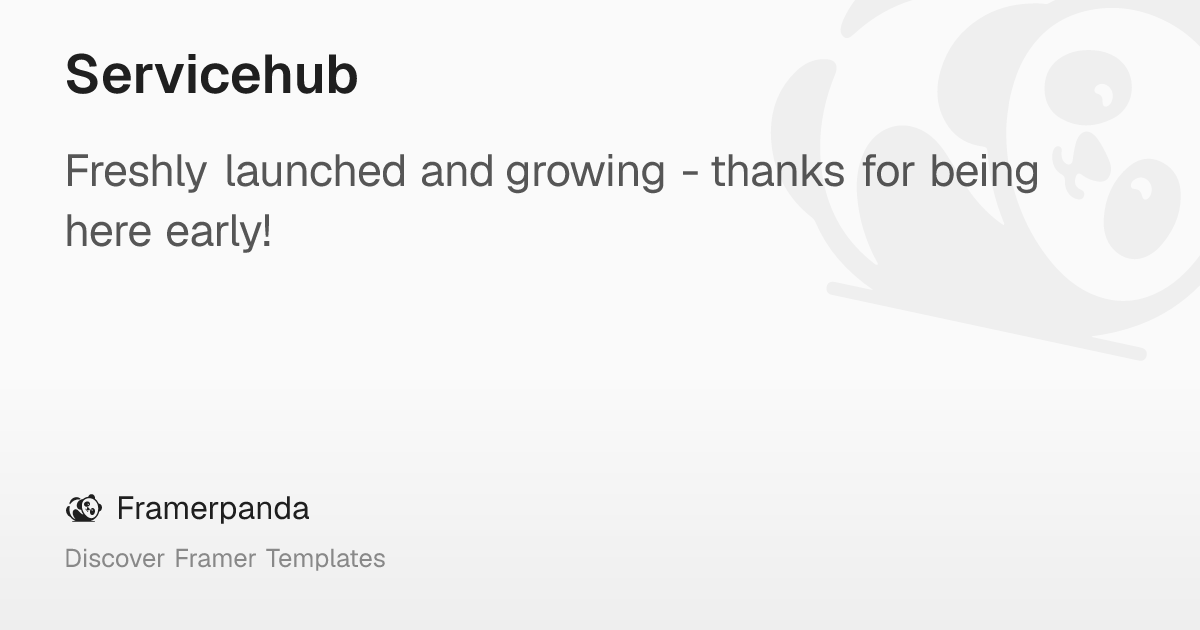 Servicehub – Framerpanda