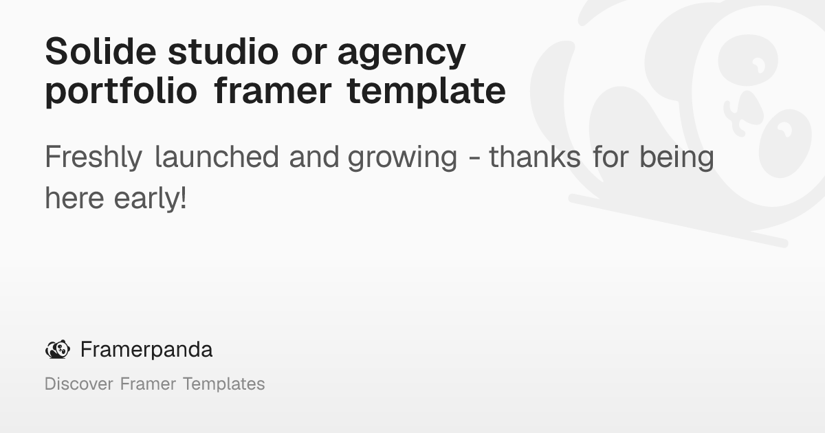 Solide studio or agency portfolio framer template – Framerpanda