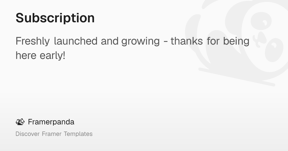 Subscription – Framerpanda