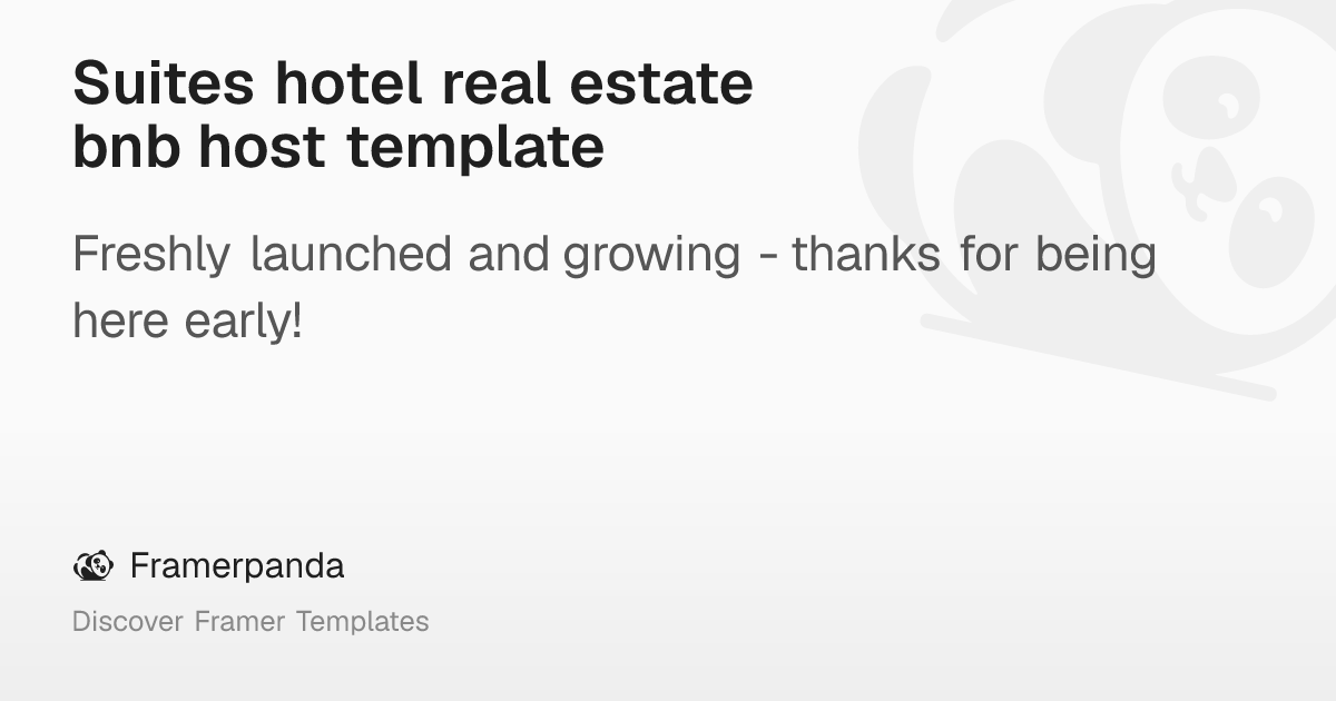 Suites hotel real estate bnb host template – Framerpanda
