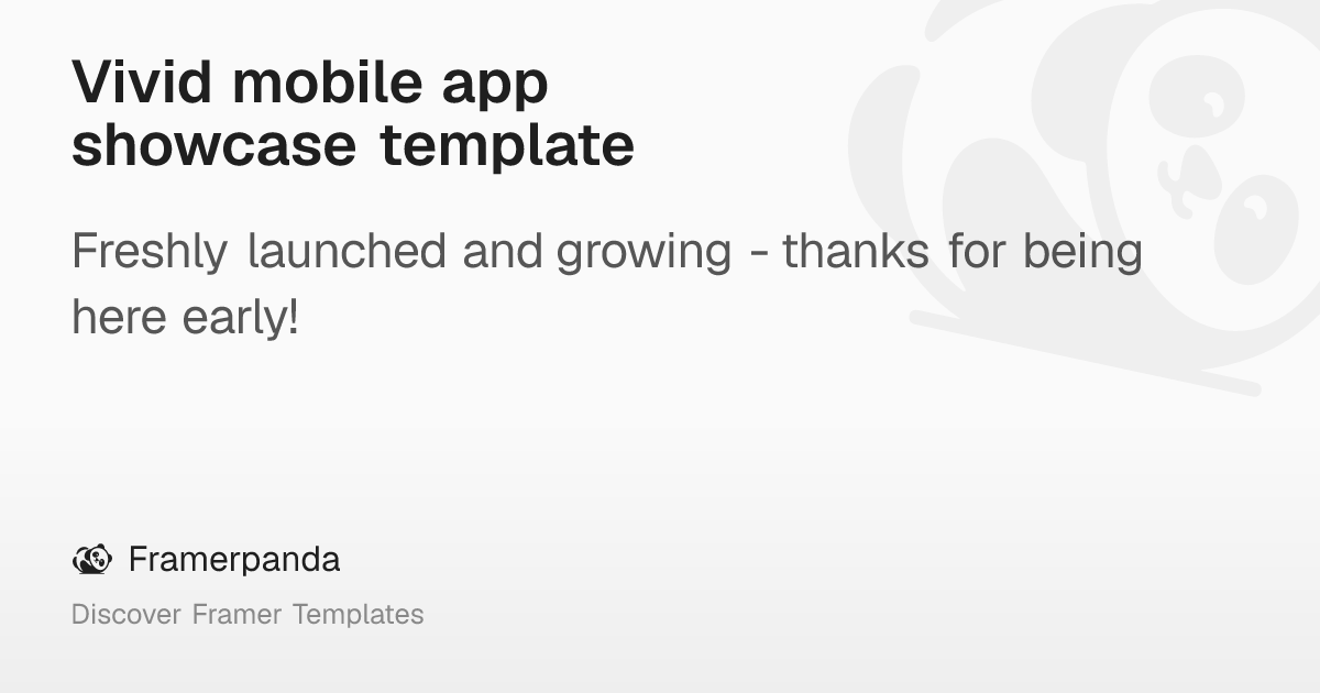 Vivid mobile app showcase template – Framerpanda