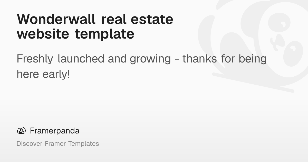 Wonderwall real estate website template – Framerpanda
